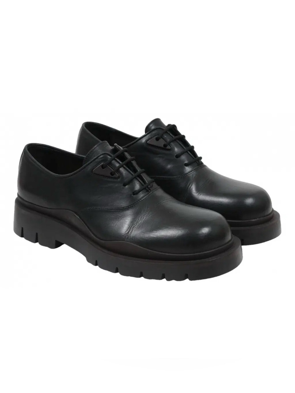 Bottega Veneta Black Leather Derby Oxfords 40.5EU (PM100247)
